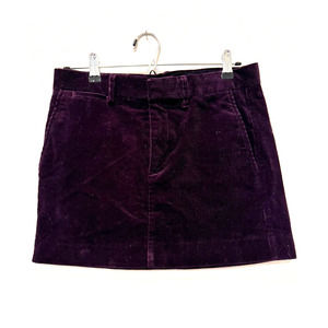 RUGBY by Ralph Lauren Plum Corduroy Mini Skirt Size 4 2004